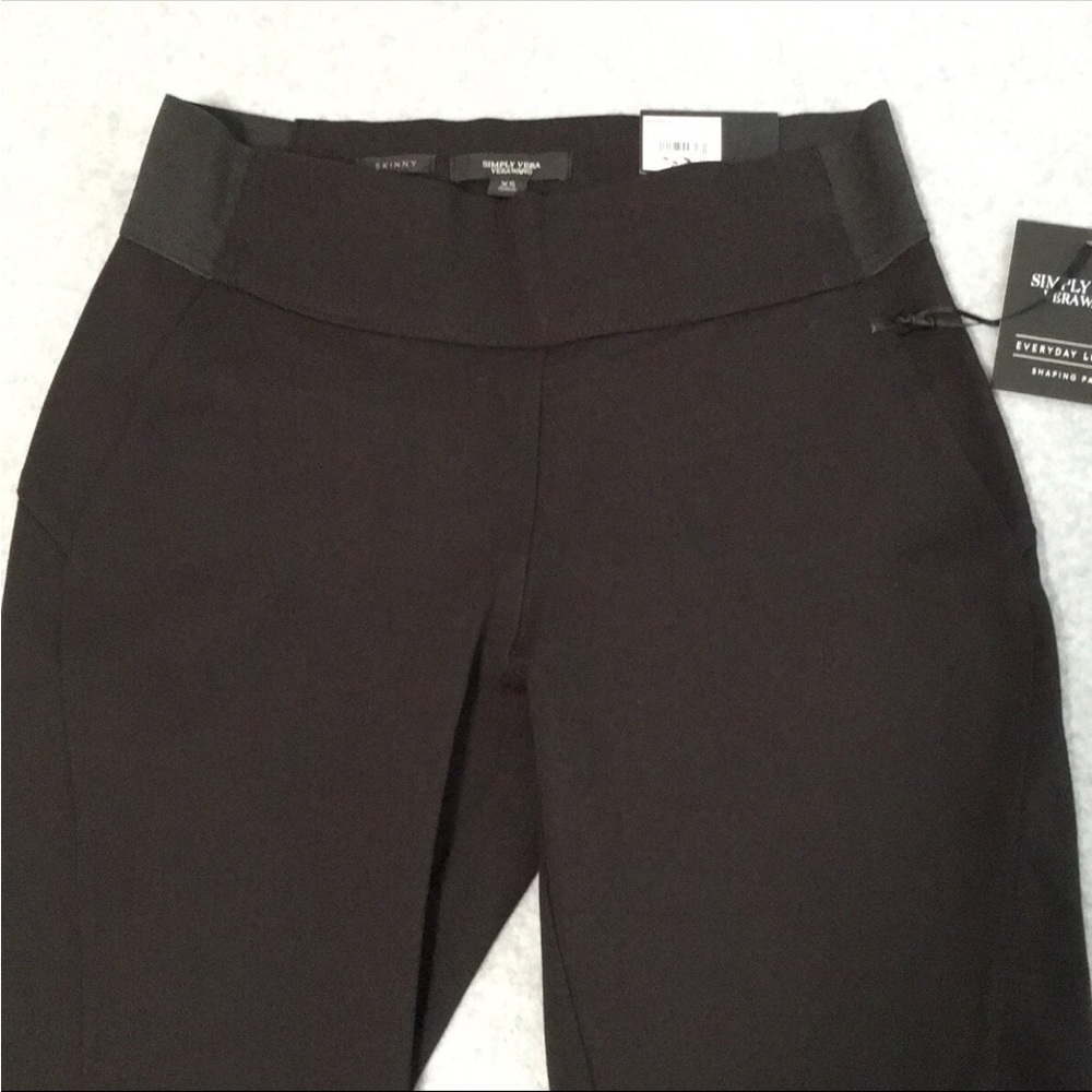 Simply Vera Shaping Skinny Pants Size Xsmall Office Minimalist Preppy Black - Picture 2 of 11